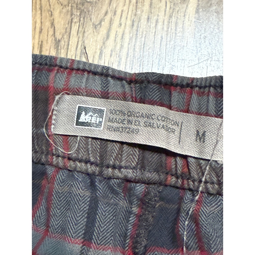REI Pants Mens Size M Gray Pajama Plaid Organic Cotton Sleepwear - Picture 4 of 9